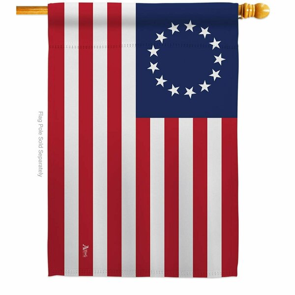 Guarderia 28 x 40 in. Betsy Ross American USA Historic House Flag with Dbl-Sided Horizontal  Banner Garden GU3912290